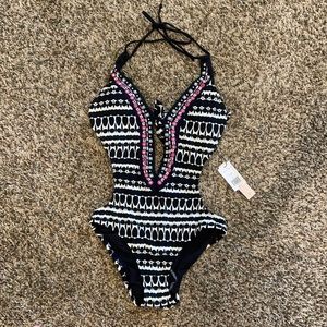 NWT Nanette Lepore Monokini Boho Swimsuit Beading